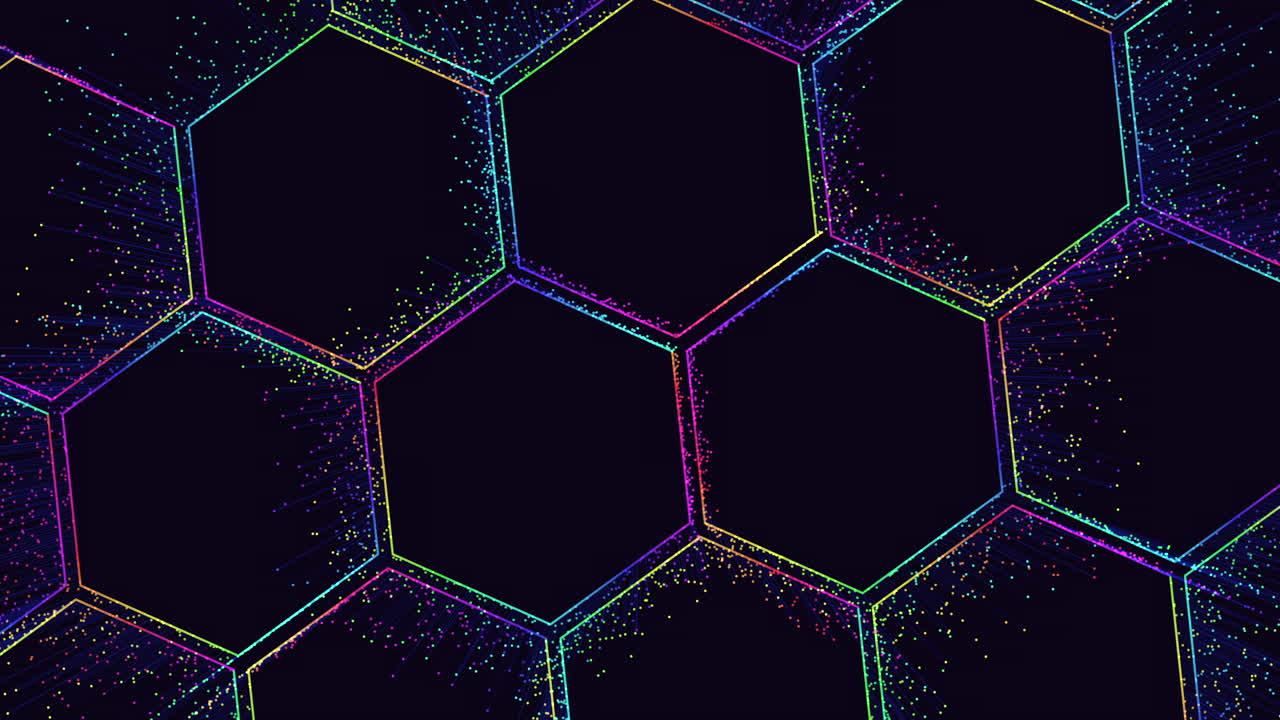 patrón de puntos hexagonales coloridos diseño intrincado de puntos conectados