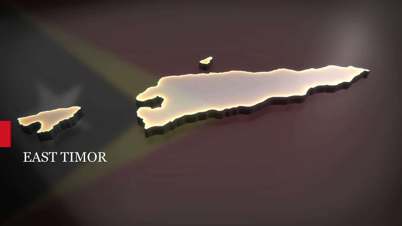 동티모르의 3d 애니메이션 지도