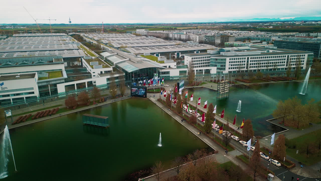 Aerial view of Munich Trade Fair Center