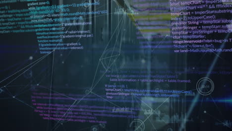 animation of connections and data processing on navy background