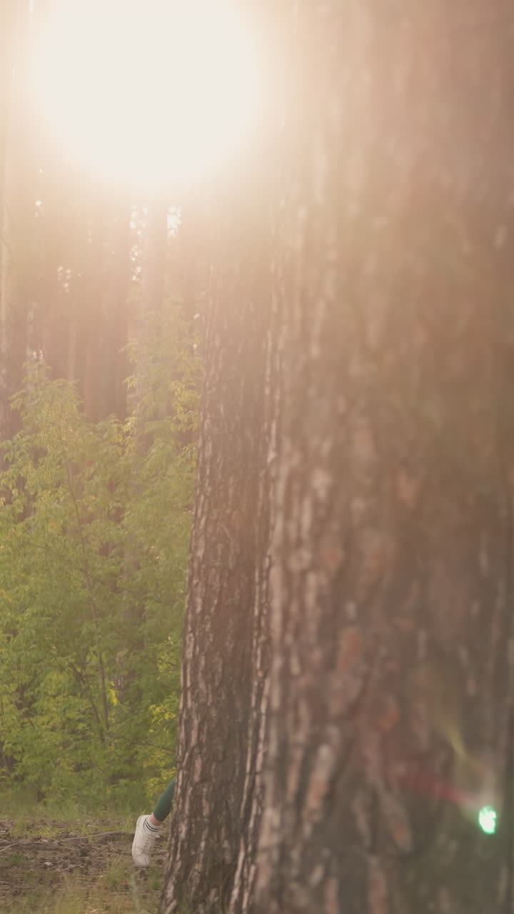 corredora femenina corre a lo largo de un camino en el bosque. atleta mujer se dedica al jogging haciendo hincapié en ejercicios cardio como parte del entrenamiento de fitness en la naturaleza al atardecer