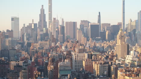 aerial view of upper east side manhattan. shot on a winter morning in new york city.