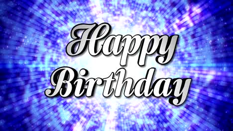 feliz cumpleaños texto de animación y fondo de baile disco, bucle