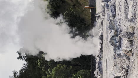 vertical of volcanic gas in furnas, sao miguel azores