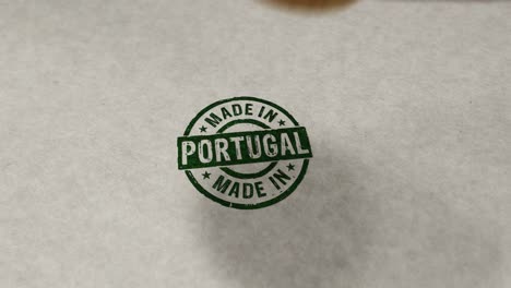hecho en portugal sello y animación de bucle de estampado