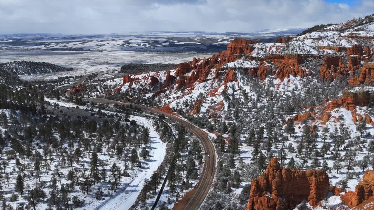 Aerial View Of Bryce Canyon National Park During Winter In Daytime In Utah, USA.