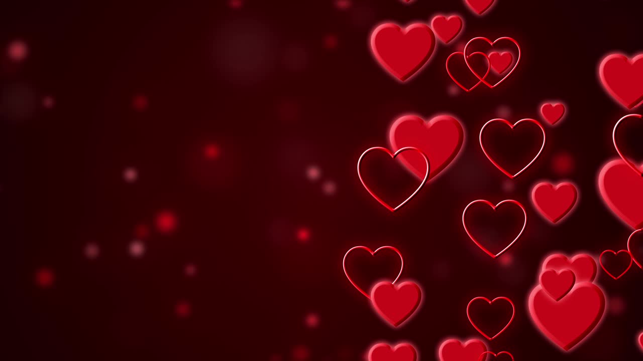 video, corazón rojo movimiento de bucle en el lado para el día de san valentín