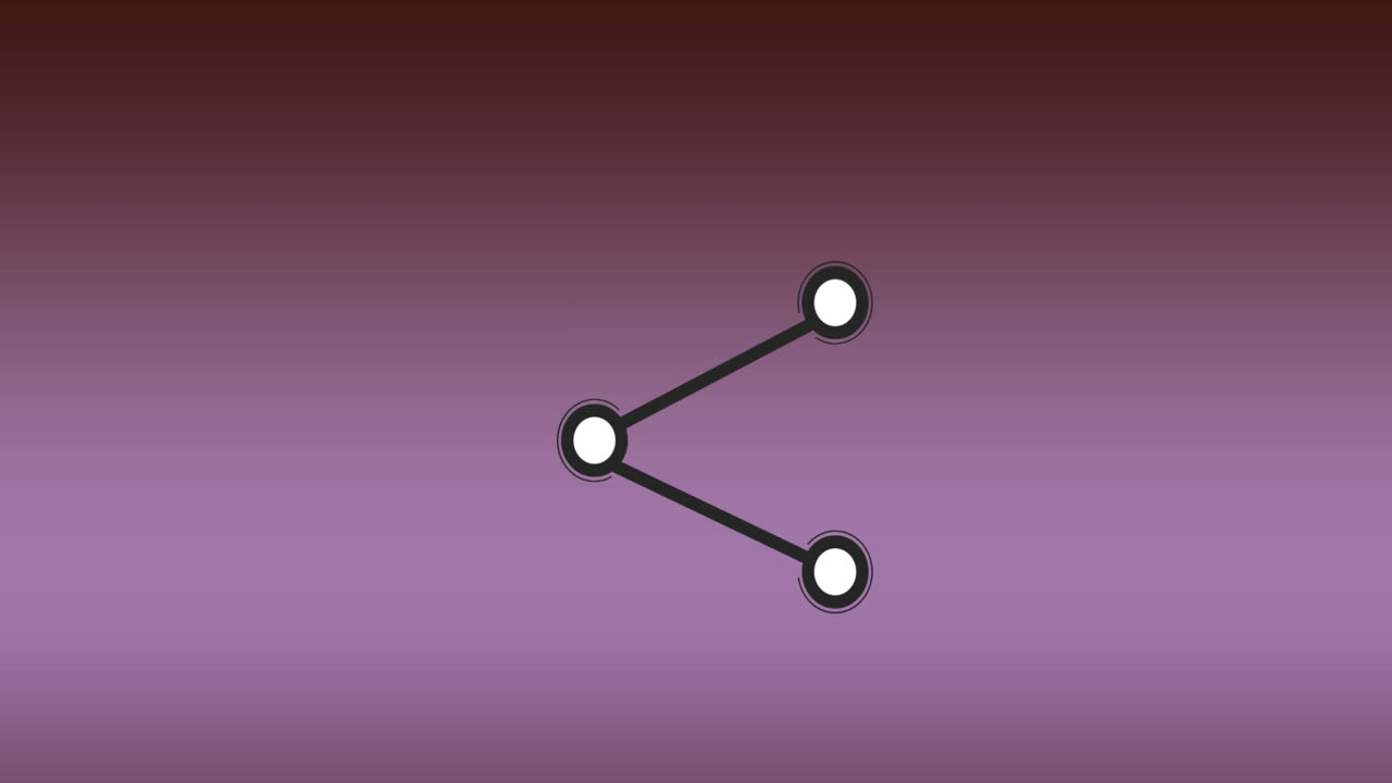 보라색 배경 위의 공유 아이콘의 애니메이션