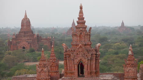 beautiful sunset behind the temples of pagan bagan burma myanmar 2