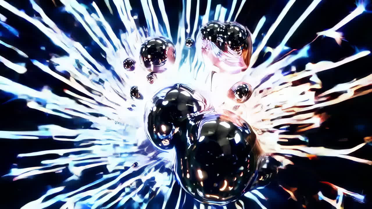 Dynamic Metallic Orbs in an Energy Burst