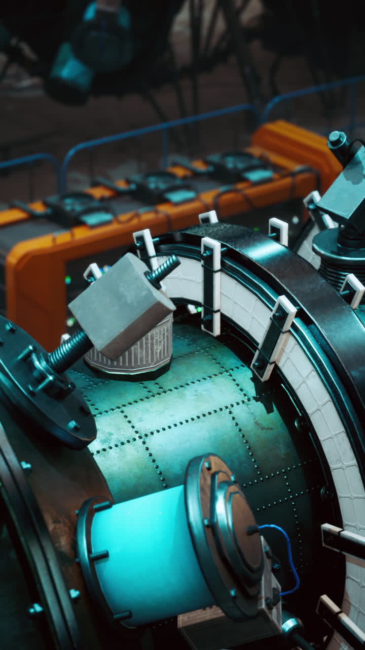 primer plano de un mecanismo complejo de una nave espacial