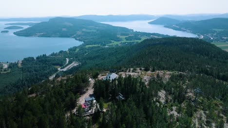 top cabin of skuleberget, höga kusten, sweden, aerial view