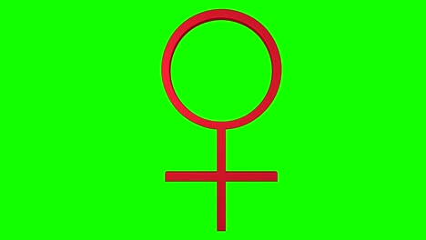 female symbol 3d green screen loop