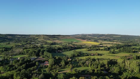 aerial view of serene rural landscape
