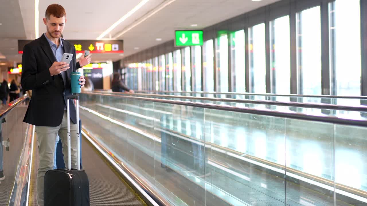 Man traveling in airport