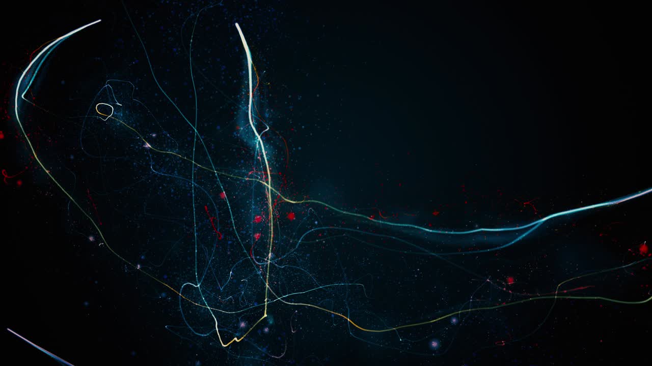 glittering stars with sparkling trail glow dust chaotic