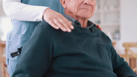 Rollstuhl,-Krankenschwester-Und-älterer-Mann-Halten-Händchen