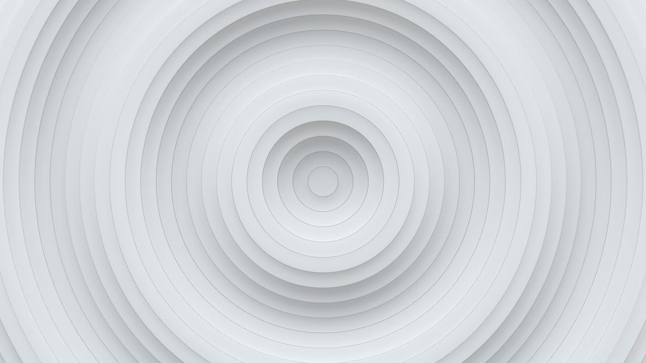 fondo abstracto blanco con anillos onda bucle sin costuras animación de renderización 3d