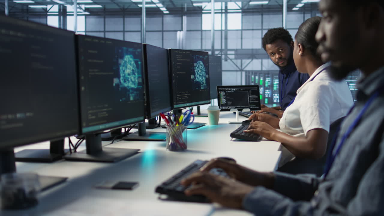 Diverse Team of Developers in a Modern Tech Office