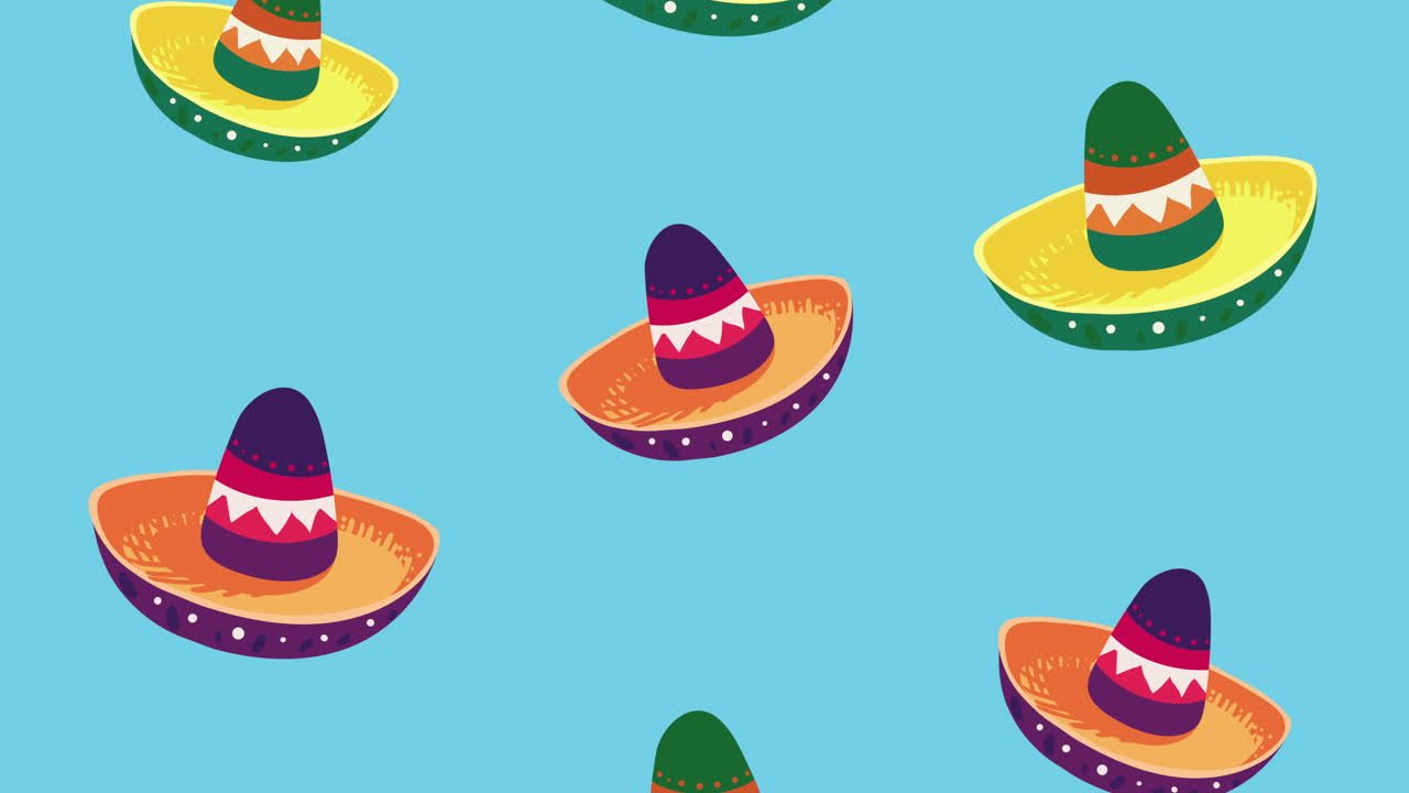 cultura mexicana sombreros mariachi animación