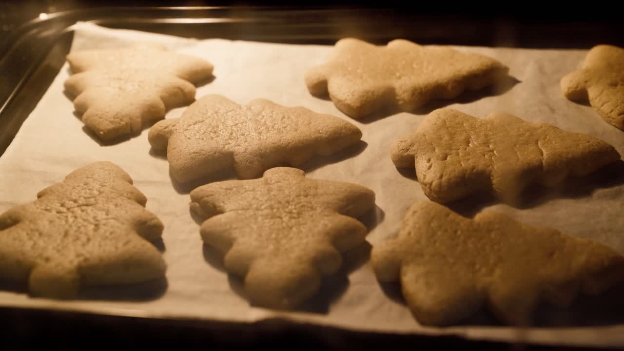 Cottura di biscotti di Natale tradizionali nel forno da cucina