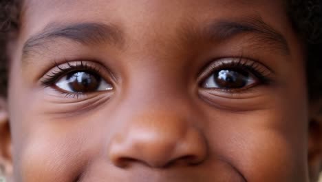 close-up of a happy child's face
