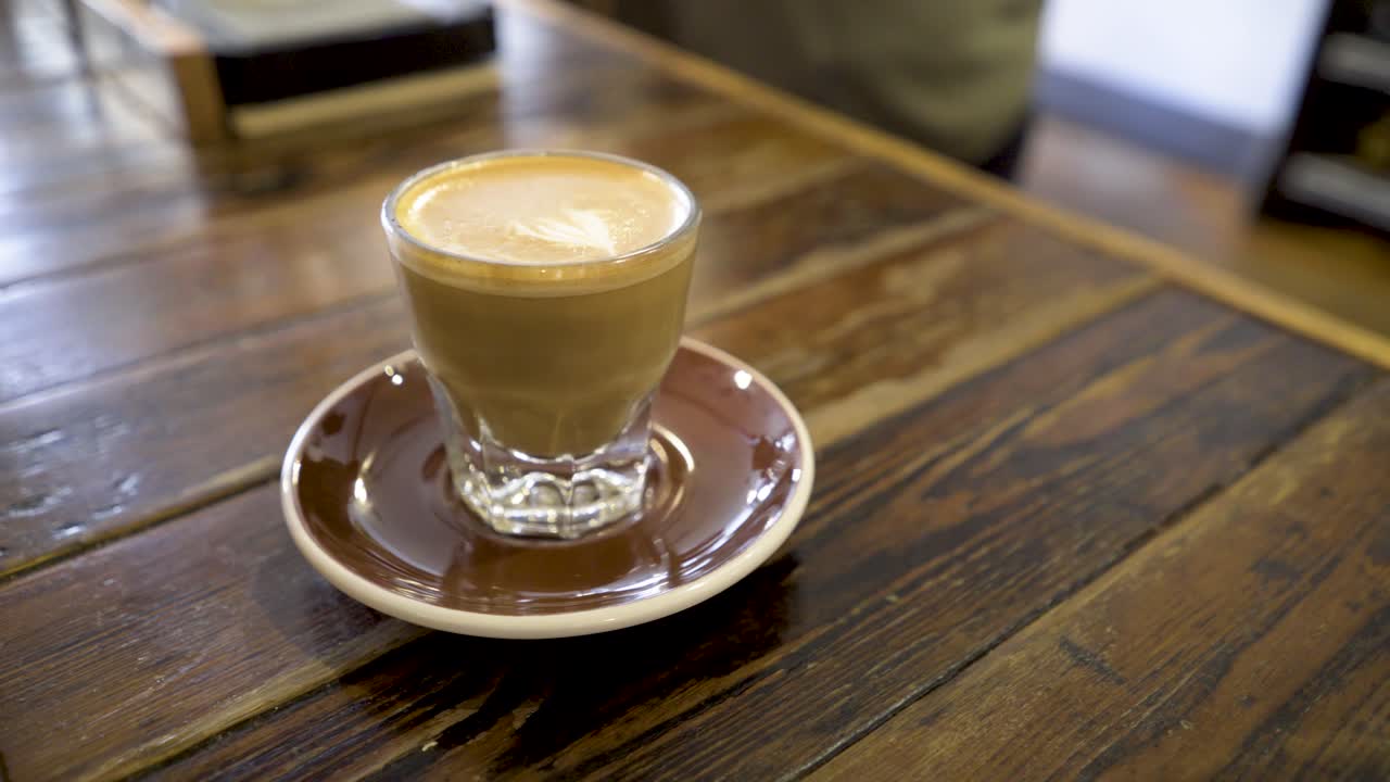 Espresso Drink on Wooden Table