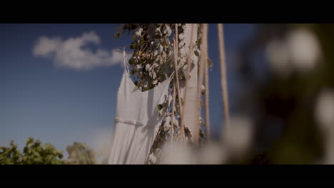 hanging wedding dress