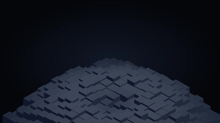 Abstract Isometric 3D Cubes Moving in Dark Background
