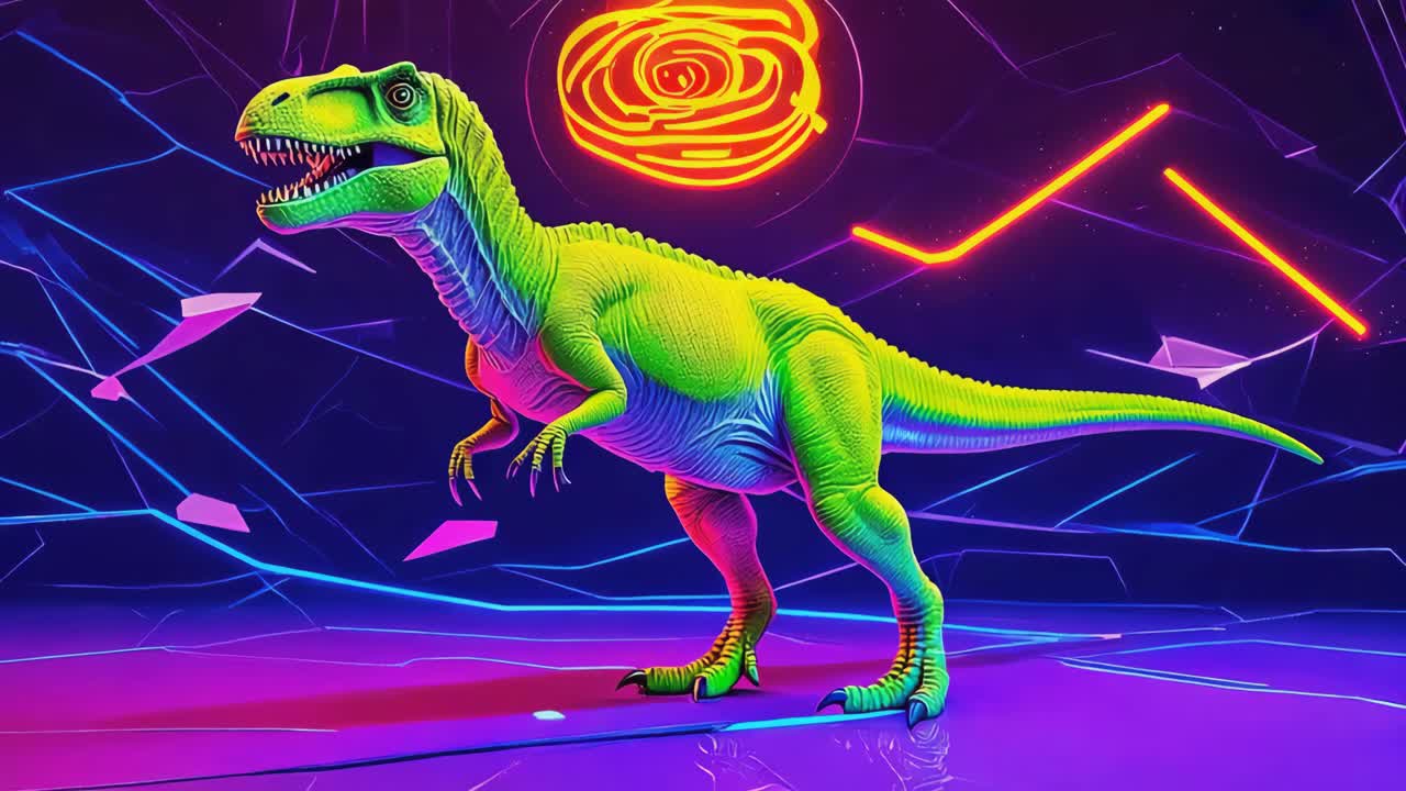 Neon Dinosaur Sci-Fi