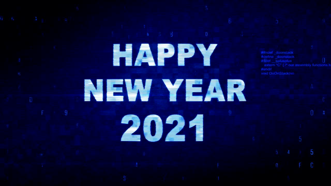 Testo Buon Anno 2021 Rumore Digitale Effetto Glitch Distorsione Animazione Errore