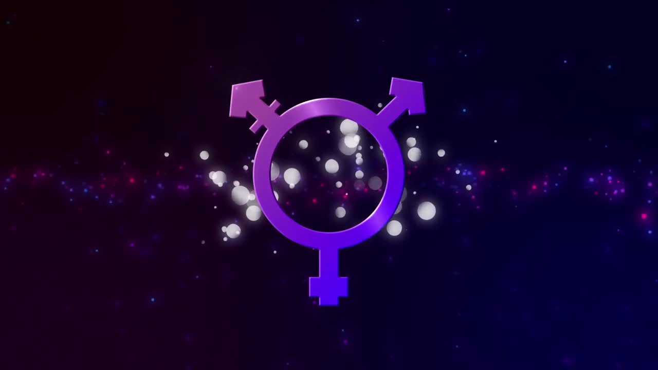 animación de un símbolo bisexual sobre un fondo negro