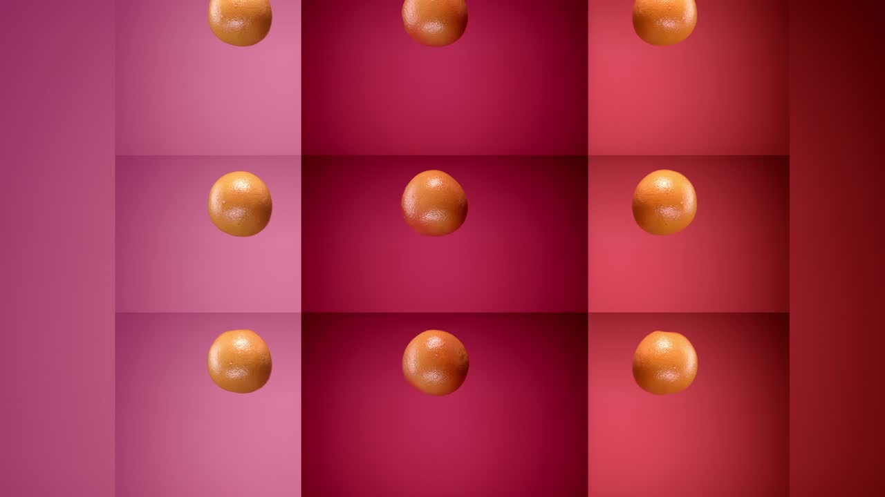 pomelas frescas lanzadas volando colgando en el aire y cayendo