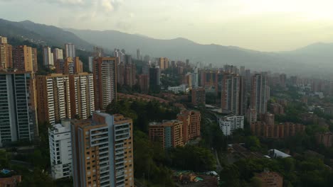 beautiful view of medellin, colombia. pedestal down