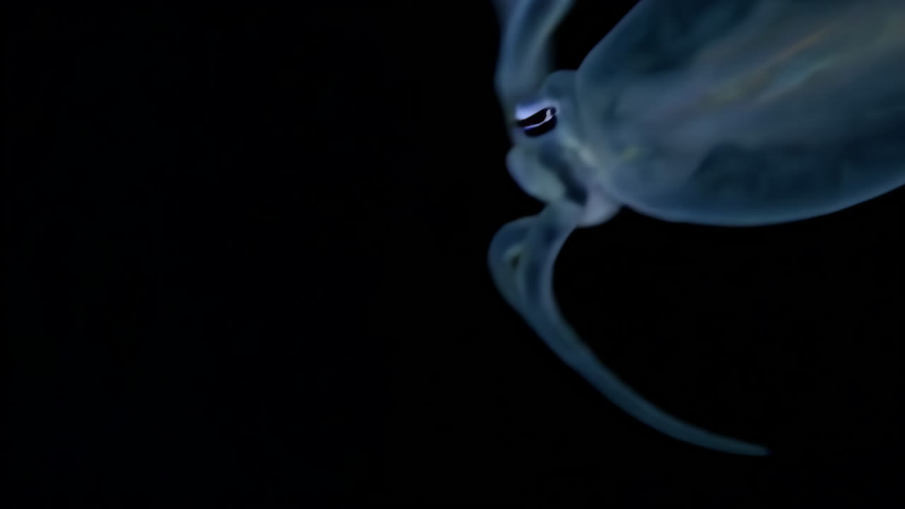 Close-up of a Translucent Deep-Sea Cephalopod