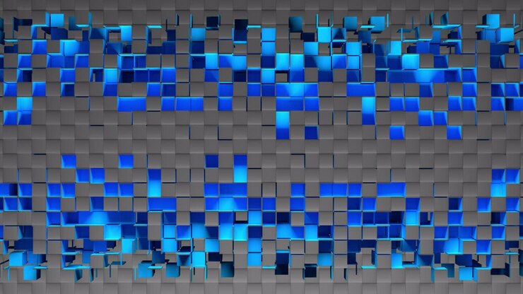 Abstrakte Streifen aus quadratischen Mosaikzellen auf Carbon-Hintergrund