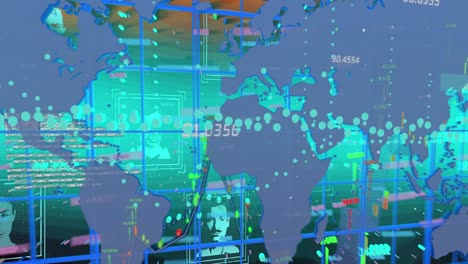 Animation-of-graphs-and-data-over-world-map