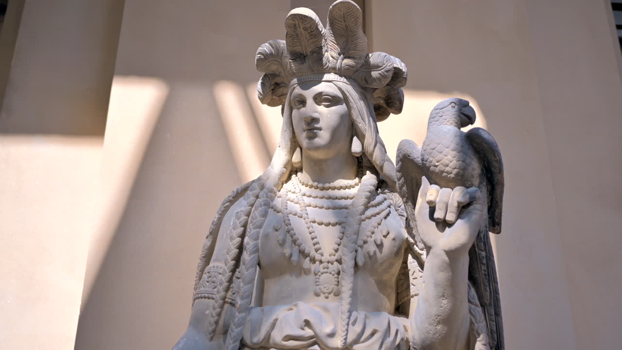 Frankfurt, Germany - November 13, 2022: Statue representing the American continent