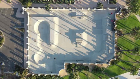 people skateboarding at skater's point, skateboard park in santa barbara, california, usa