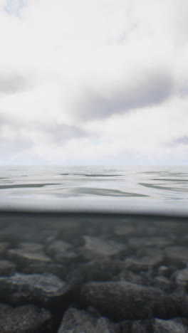 tranquil underwater view of a calm lake or ocean