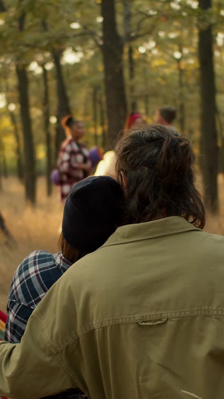 Friends Camping in the Forest
