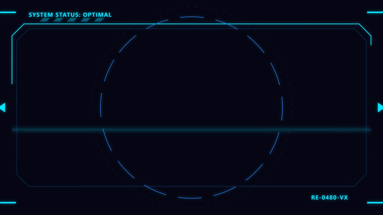 Futuristic Digital Heads-Up Display Interface with Scanning Line