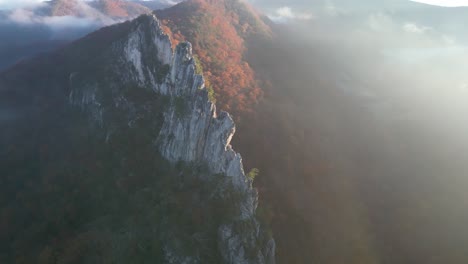 seneca rocks fpv drone morning fog