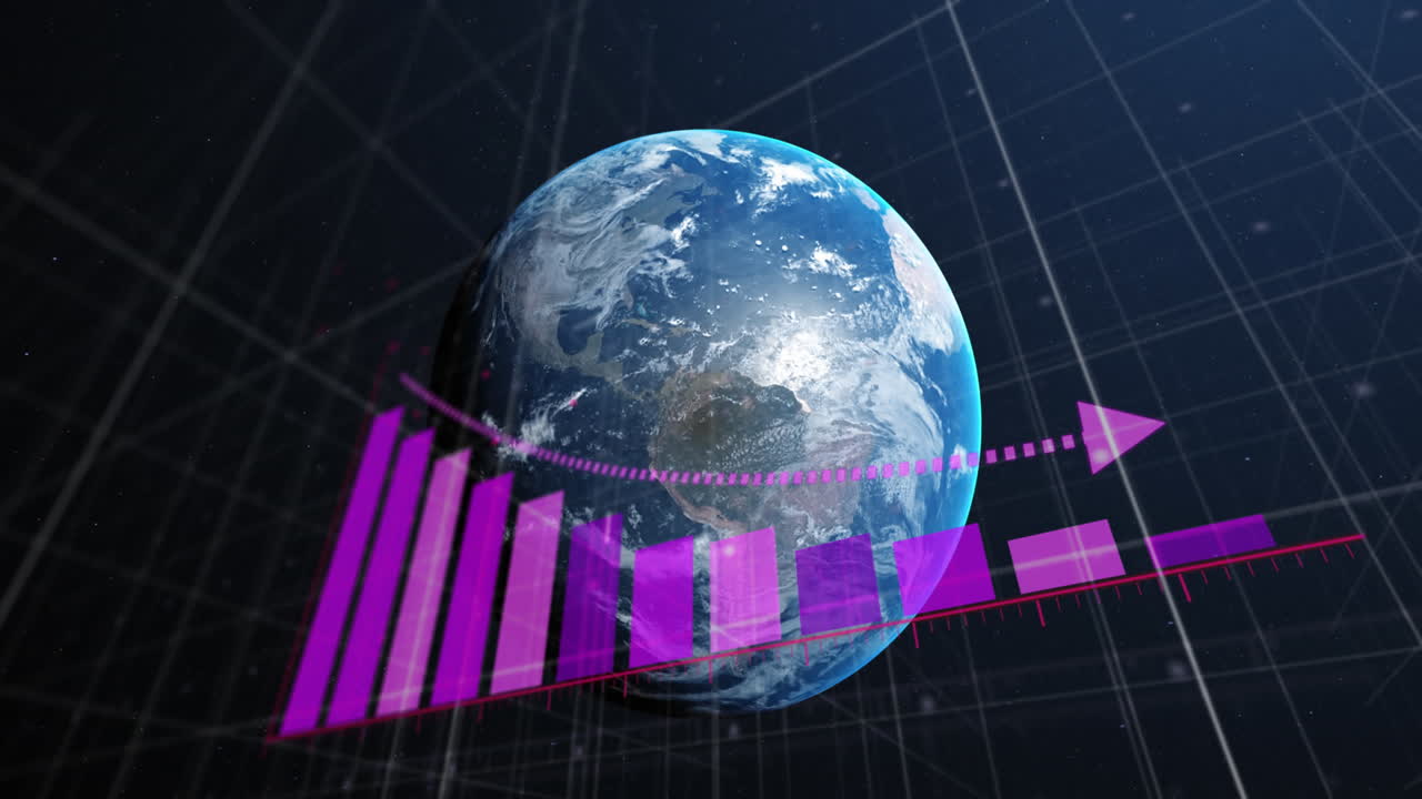 анимация статистики и обработки данных по всему миру