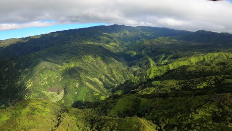 aerial view of lush tropical mountains