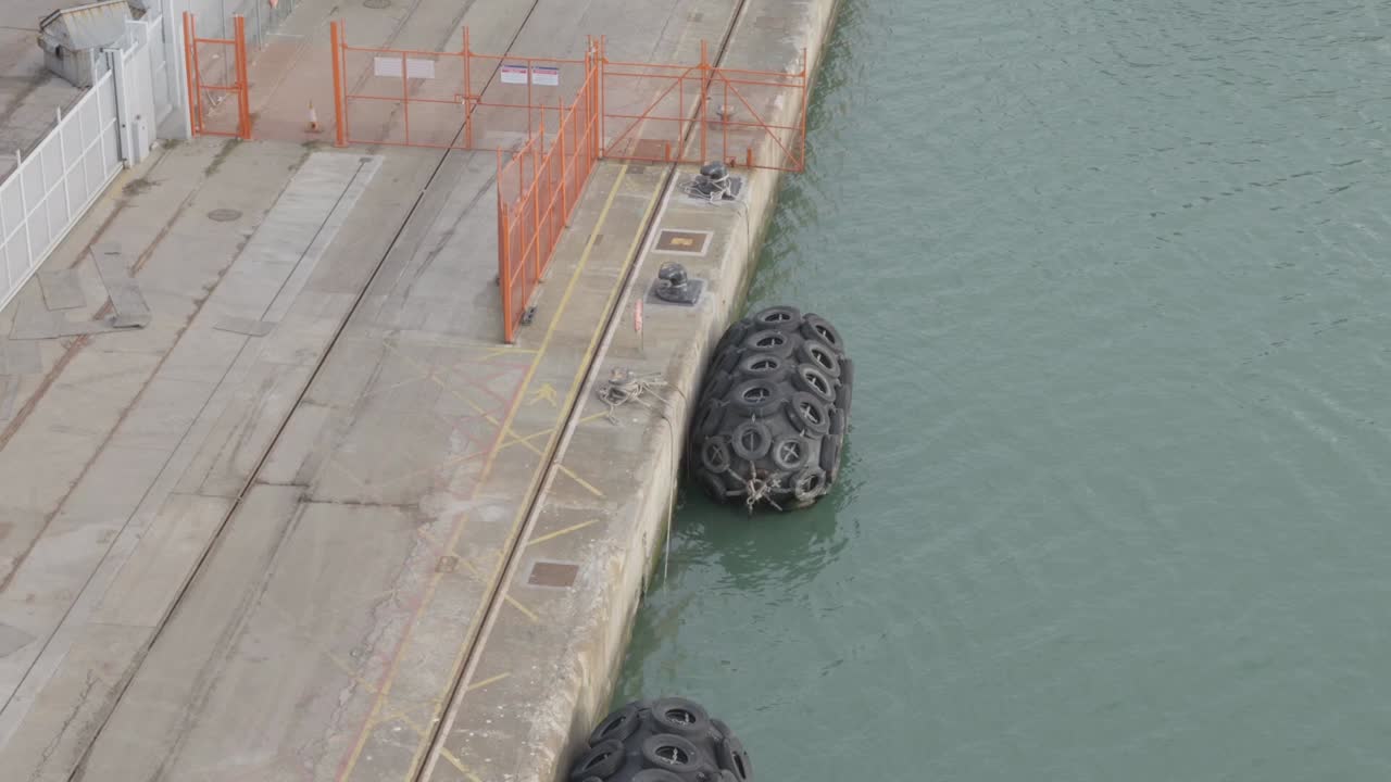 Dock edge at Southampton Port uk