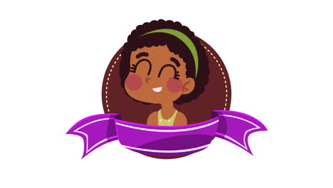 afro girl in frame animation