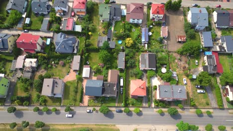 aerial view of residential houses at spring