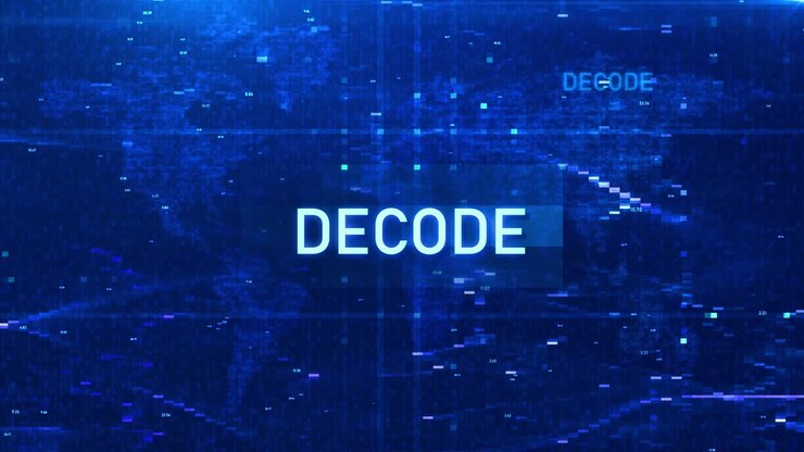 Animated Glitch Decode Text Over Digital World Map Cyber Tech HUD Reveal