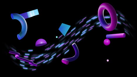 animación de rastros de luz y formas abstractas que se mueven sobre un fondo negro